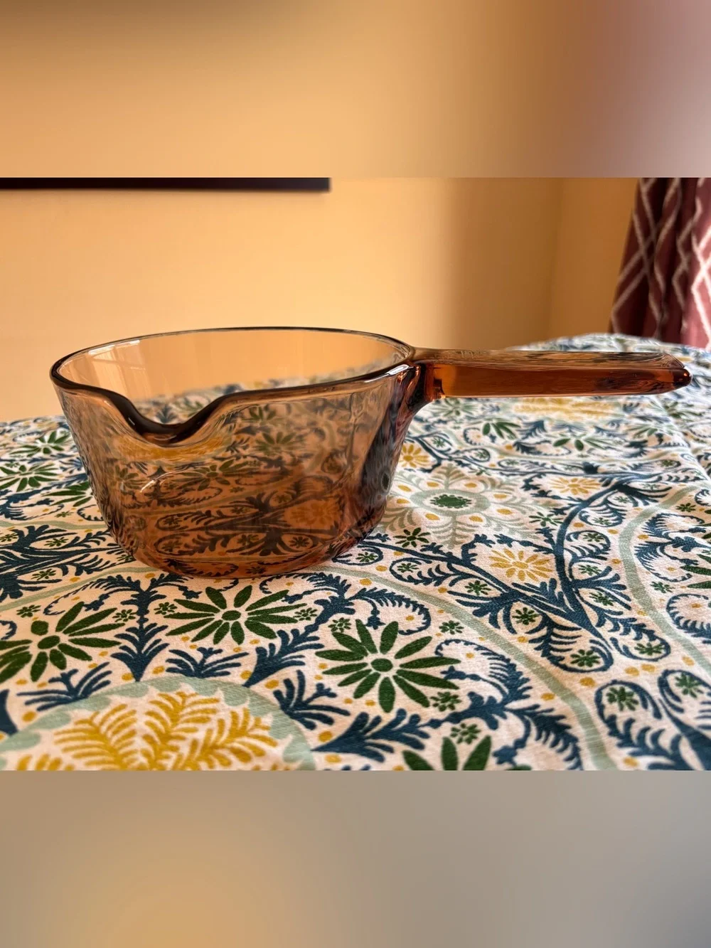 Vintage Corning Ware Visions Amber Glass Pour Pot (1L capacity)